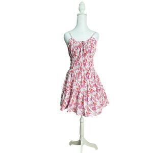 Lusana Rosa Romantic Cottagecore Organic Cotton Floral Babydoll Mini Dress Sz 4